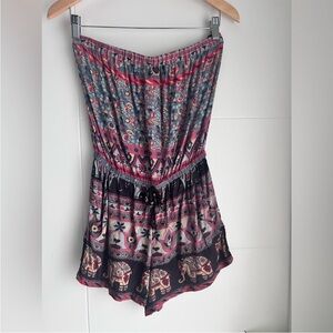 Bohemian Floral Elephant Print Romper